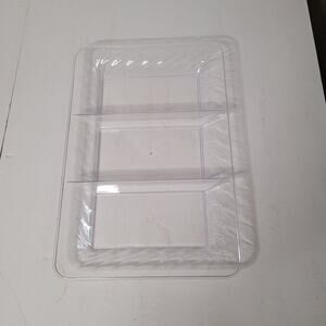 Versatile Clear Plastic 3-Section Serving Dish Tray